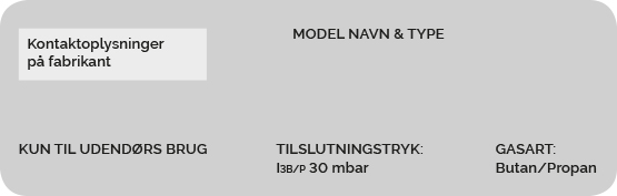 Mærkeplade gasmateriel