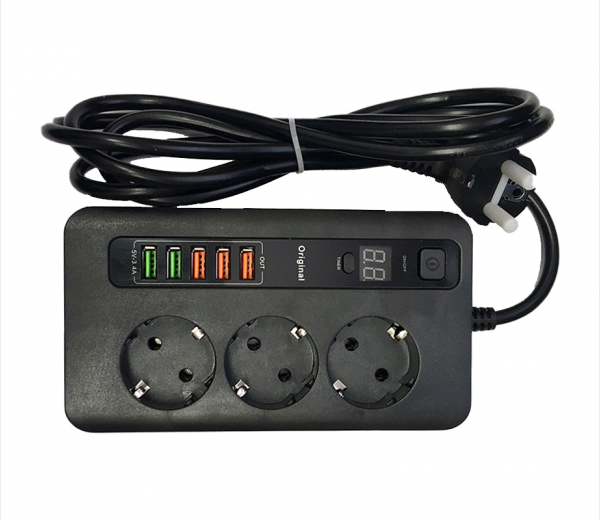 Power Socket (3 Power Socket with 5 USB)